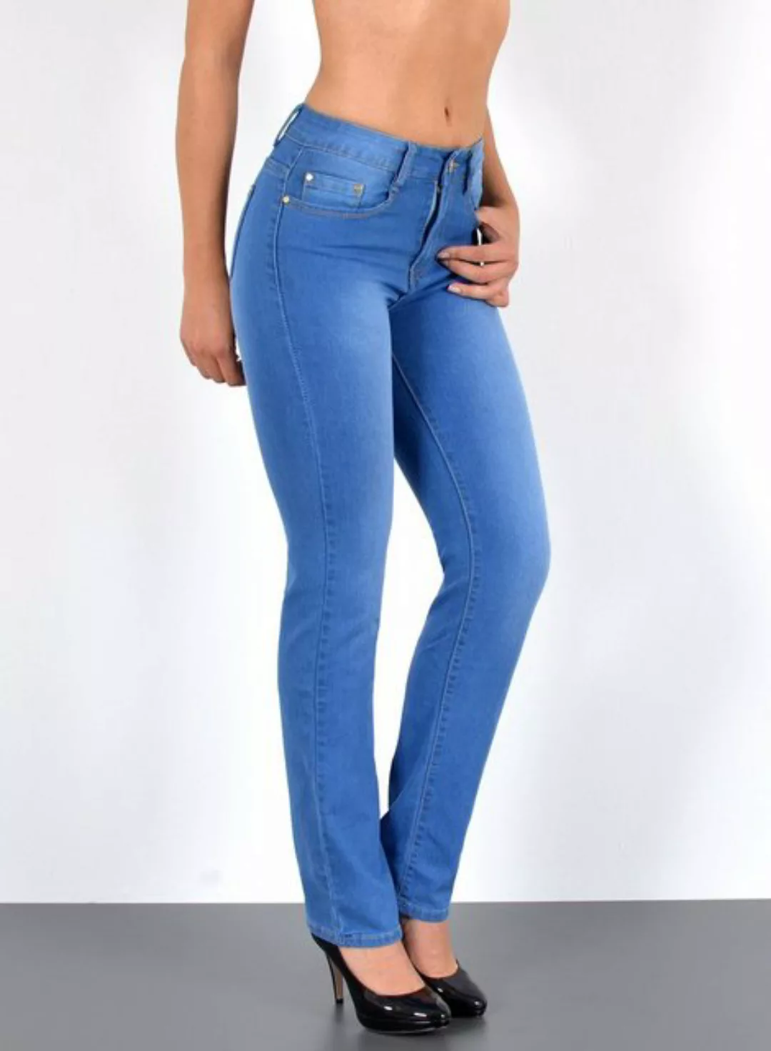 ESRA Straight-Jeans G400 Damen Jeans Gerade hohe Leibhöhe, bis Übergröße / günstig online kaufen