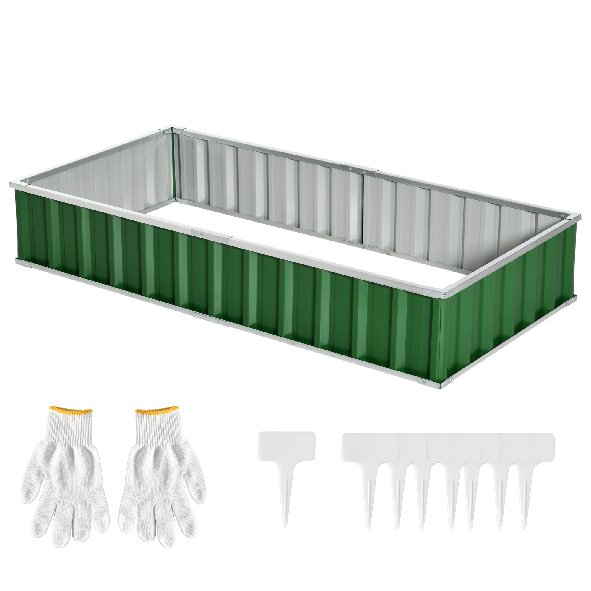 Outsunny Hochbeet aus gewelltem Stahlblech 174 x 90 x 30 cm - modulares Des günstig online kaufen