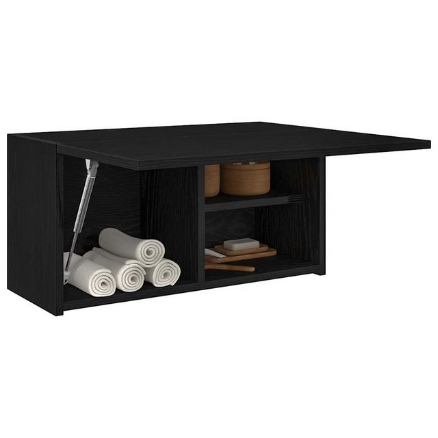 vidaXL Badezimmerspiegelschrank Bad-Wandschrank Schwarz 60x25x30 cm Holzwer günstig online kaufen