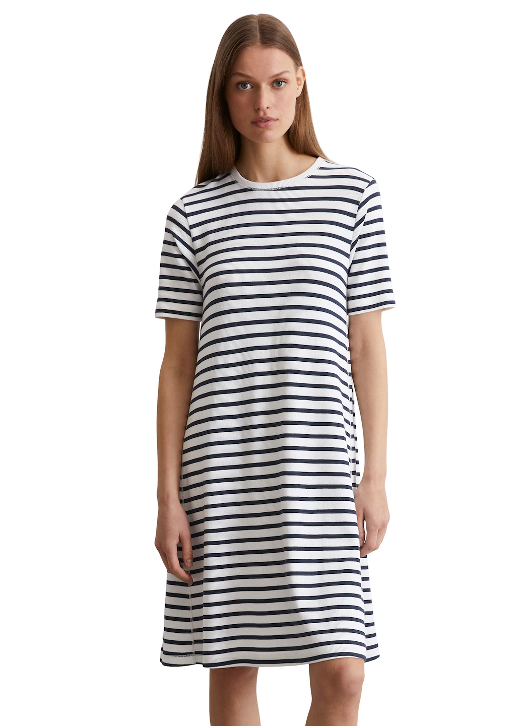 Marc OPolo Jerseykleid, geringelt, mit Struktur, ohne Verschluss günstig online kaufen