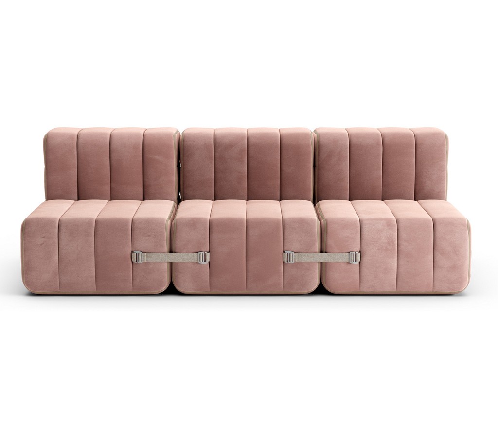 Curt Modulsofa mit Lehne Barcelona Rosa günstig online kaufen