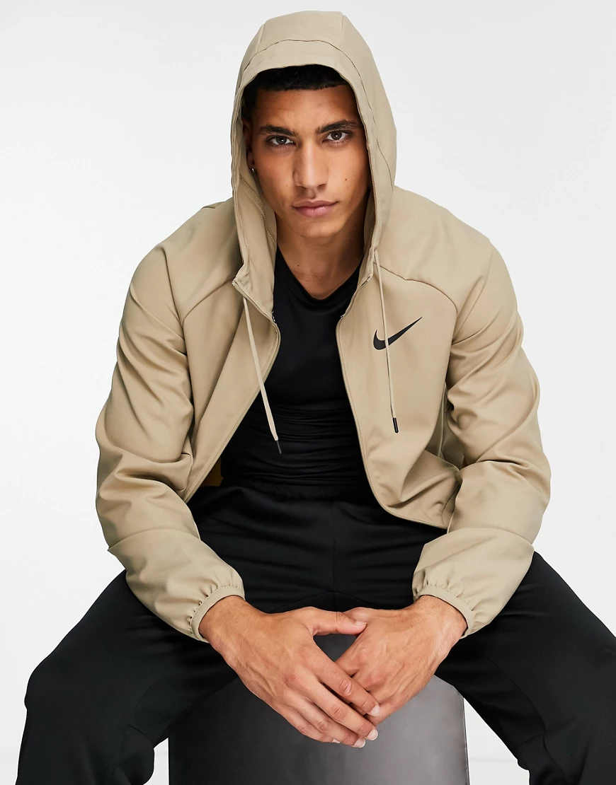 Nike – Pro Training Dri-FIT Flex Vent Max – Jacke in Steinbeige-Neutral günstig online kaufen