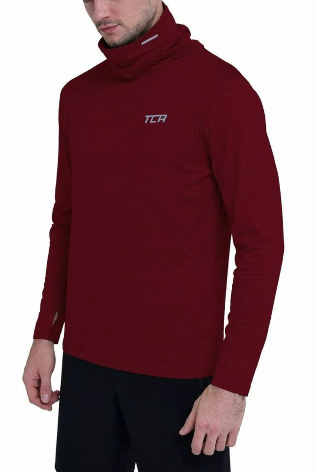 TCA Langarmshirt Herren Thermo Laufshirt für Warm-Up - Cabernet, L (1-tlg) günstig online kaufen