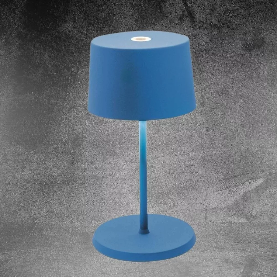 LED Akku Tischleuchte Olivia Mini in Blau 2,2W 150lm IP65 günstig online kaufen