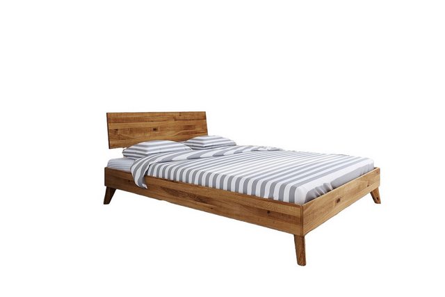 Natur24 Einzelbett Bett Gerg 1 Wildeiche massiv 90x200cm mit Holzkopfteil u günstig online kaufen