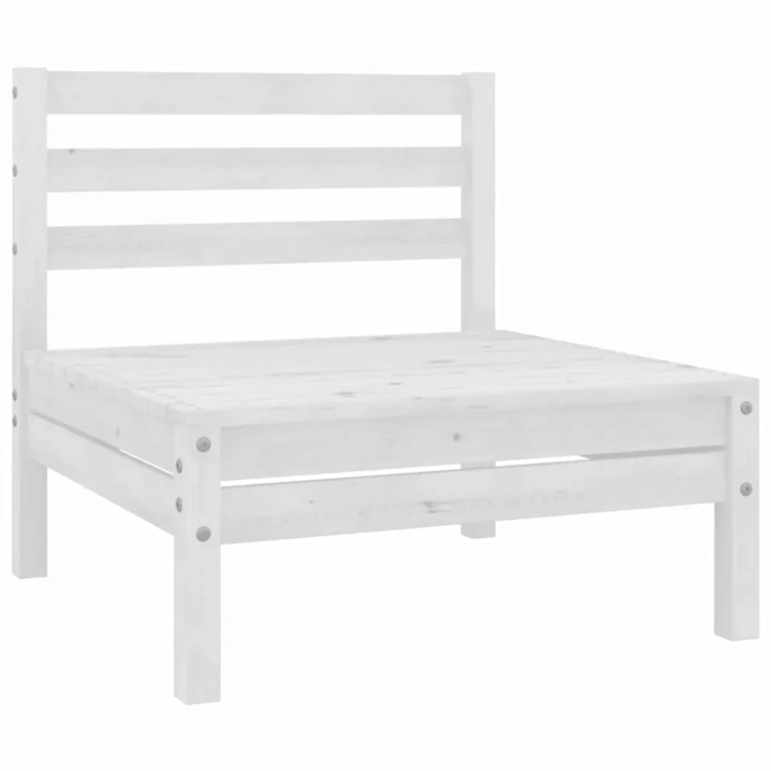 Garten-mittelsofas 4 Stk. Weiß Kiefer Massivholz günstig online kaufen