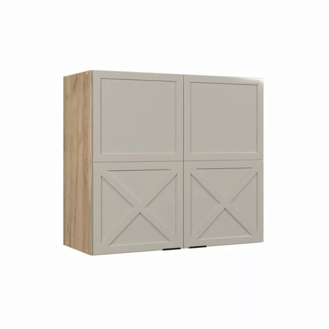 Vicco Glashängeschrank Fame-Line, GrauBeige/Goldkraft Eiche, 80 cm günstig online kaufen