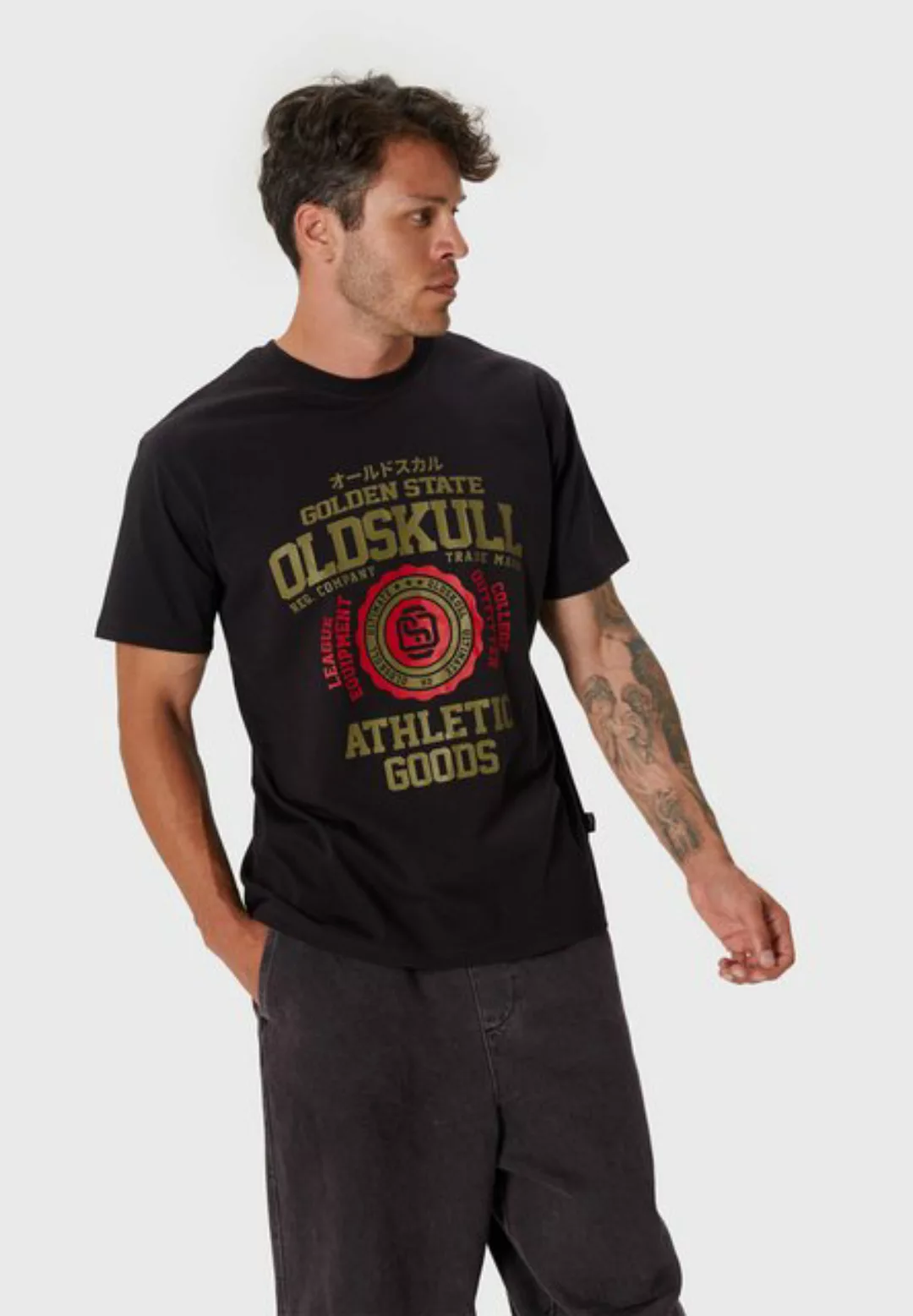 Oldskull T-Shirt Retro College Vintage Logo Graphic günstig online kaufen