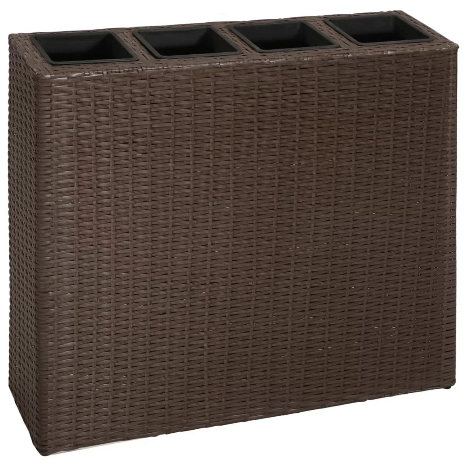 Garten-hochbeet Mit 4 Töpfen Poly Rattan Braun günstig online kaufen