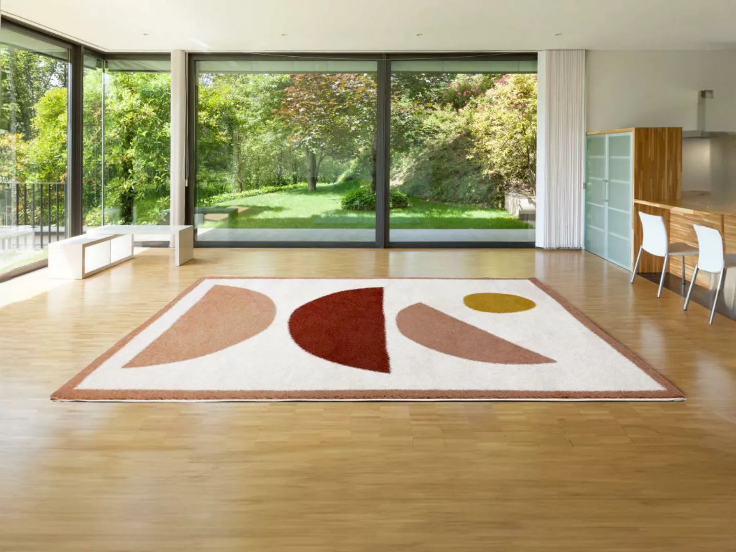 Hochflorteppich mit abstraktem Muster - 200 x 290 cm - Mehrfarbig - MYNIO günstig online kaufen