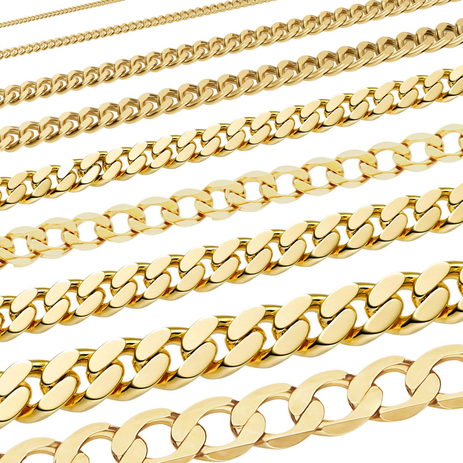 HOPLO Panzerkette Goldkette Panzerkette Länge 40cm günstig online kaufen