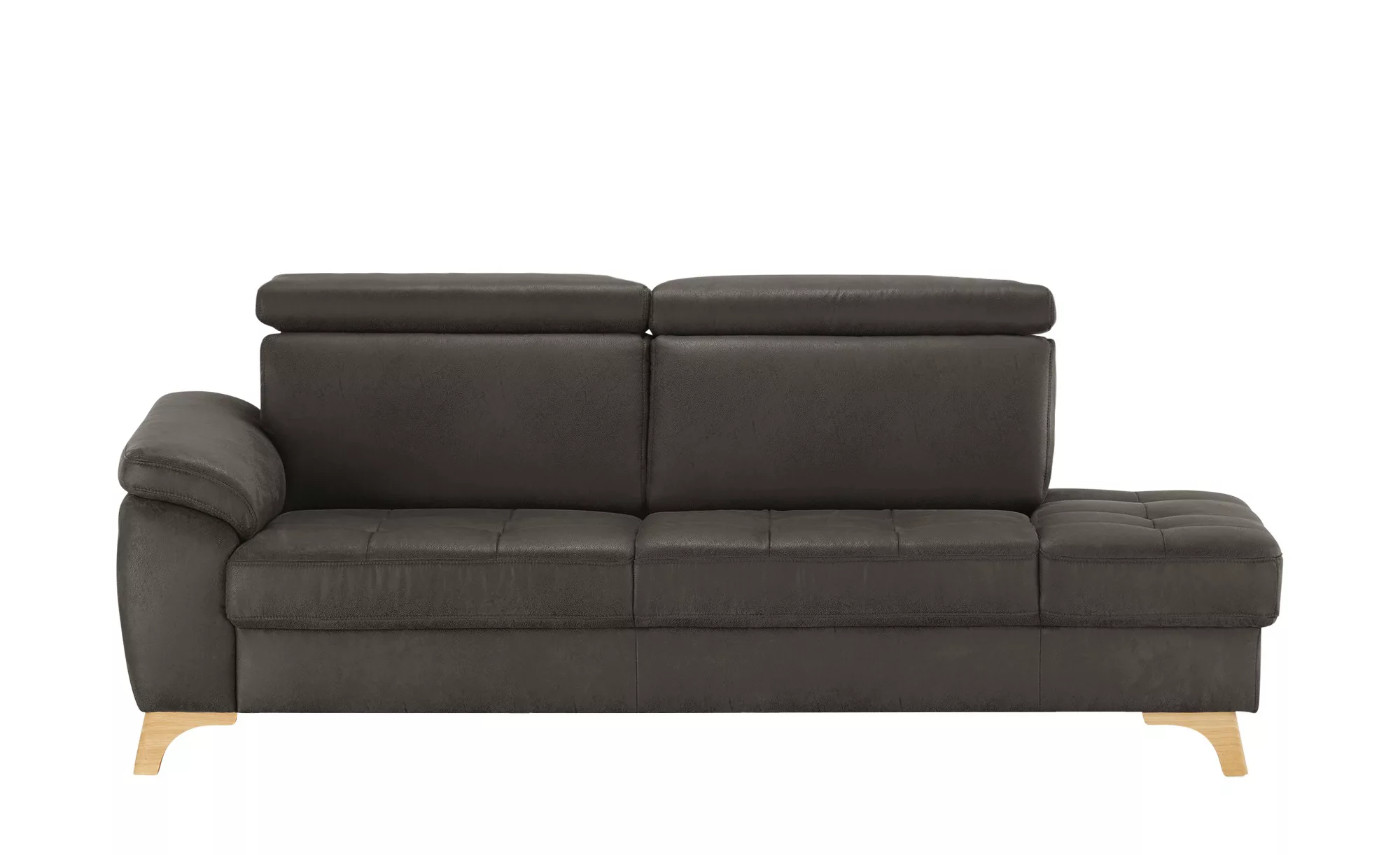 meinSofa Recamiere aus Mikrofaser Chloe ¦ grau ¦ Maße (cm): B: 221 H: 87 T: günstig online kaufen