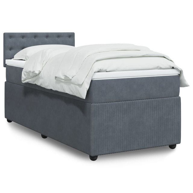 vidaXL Bett Boxspringbett mit Matratze Dunkelgrau 90x190 cm Samt günstig online kaufen