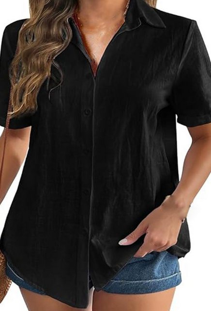 CHENIN Blusentop Bluse Damen Musselin Hemdbluse Elegant Blusen T Shirt Kurz günstig online kaufen