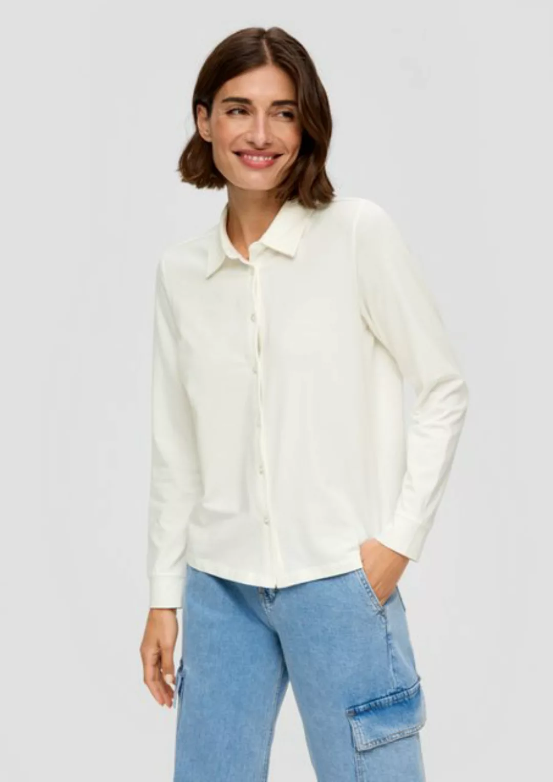 s.Oliver Langarmshirt Hemdbluse aus Jersey günstig online kaufen