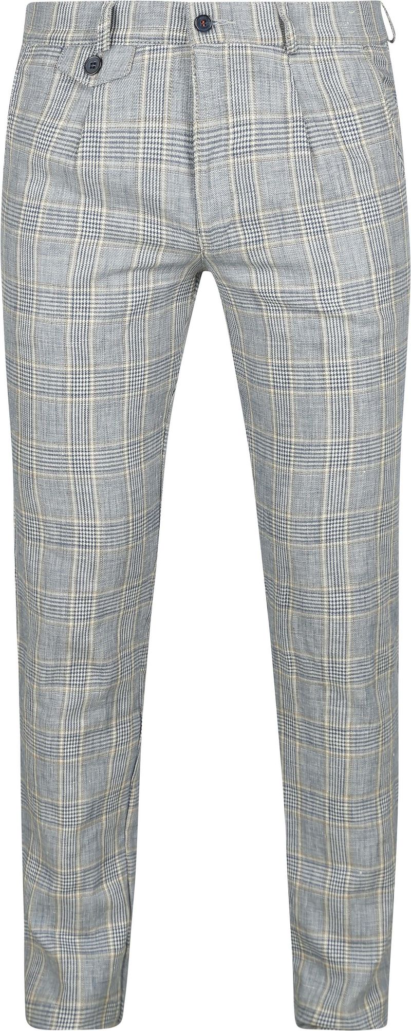 Suitable Chino Linen Blend Karos Blau - Größe 54 günstig online kaufen