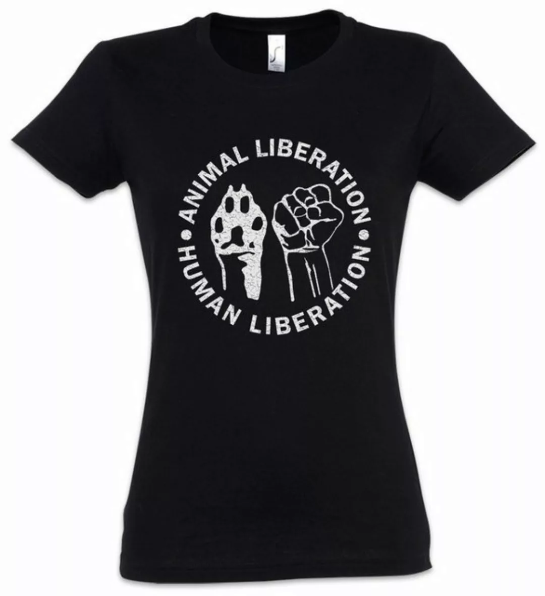 Urban Backwoods Print-Shirt Animal Liberation Damen T-Shirt Vegan Vegetarie günstig online kaufen