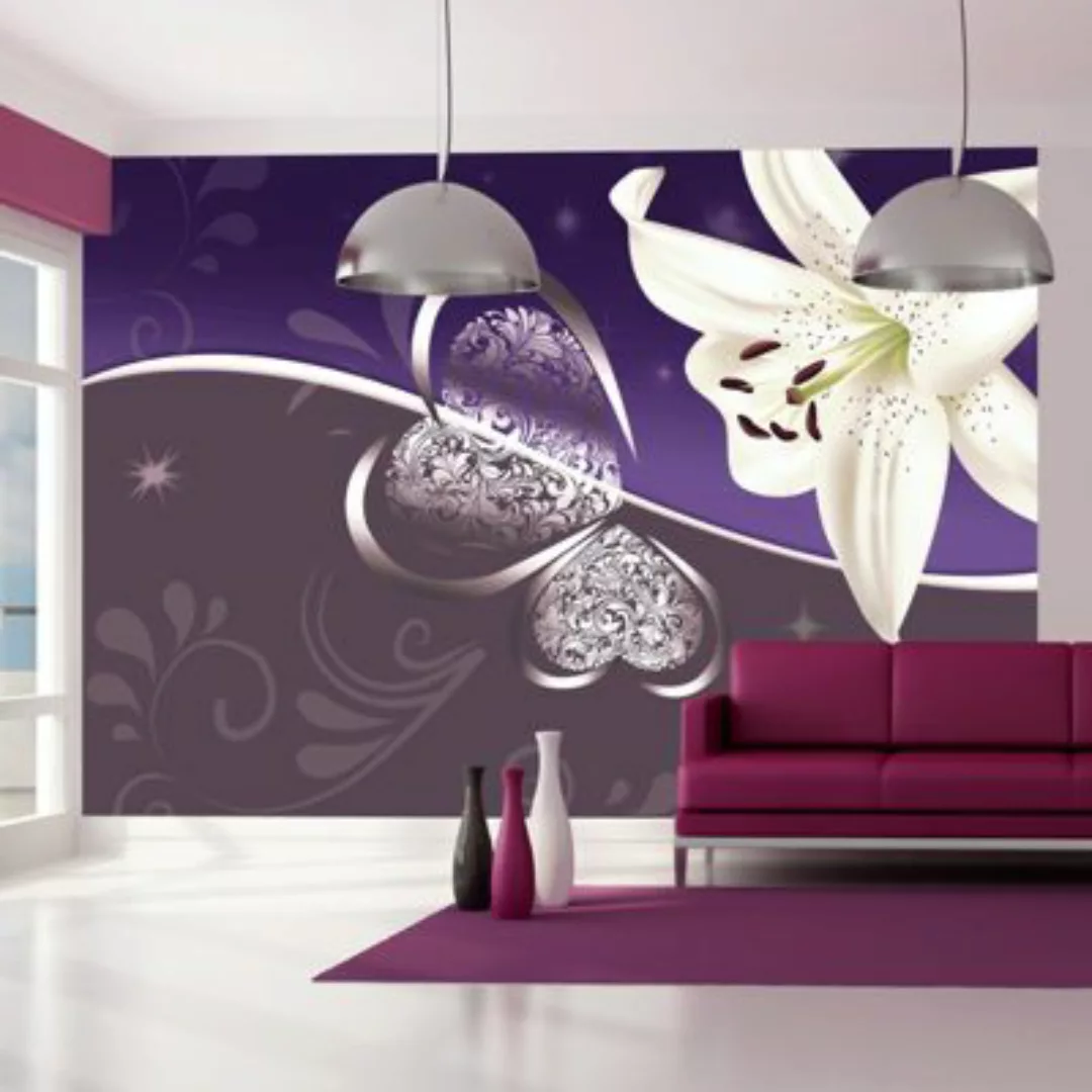 artgeist Fototapete Lily in shades of violet mehrfarbig Gr. 400 x 280 günstig online kaufen