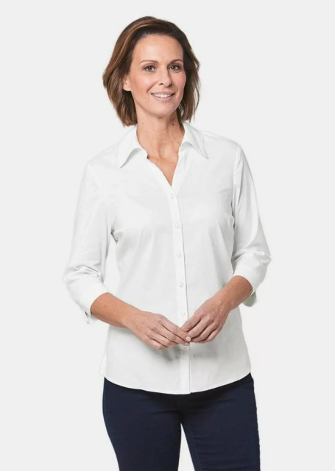 GOLDNER Hemdbluse Stretchbequeme Bluse mit Baumwolle günstig online kaufen