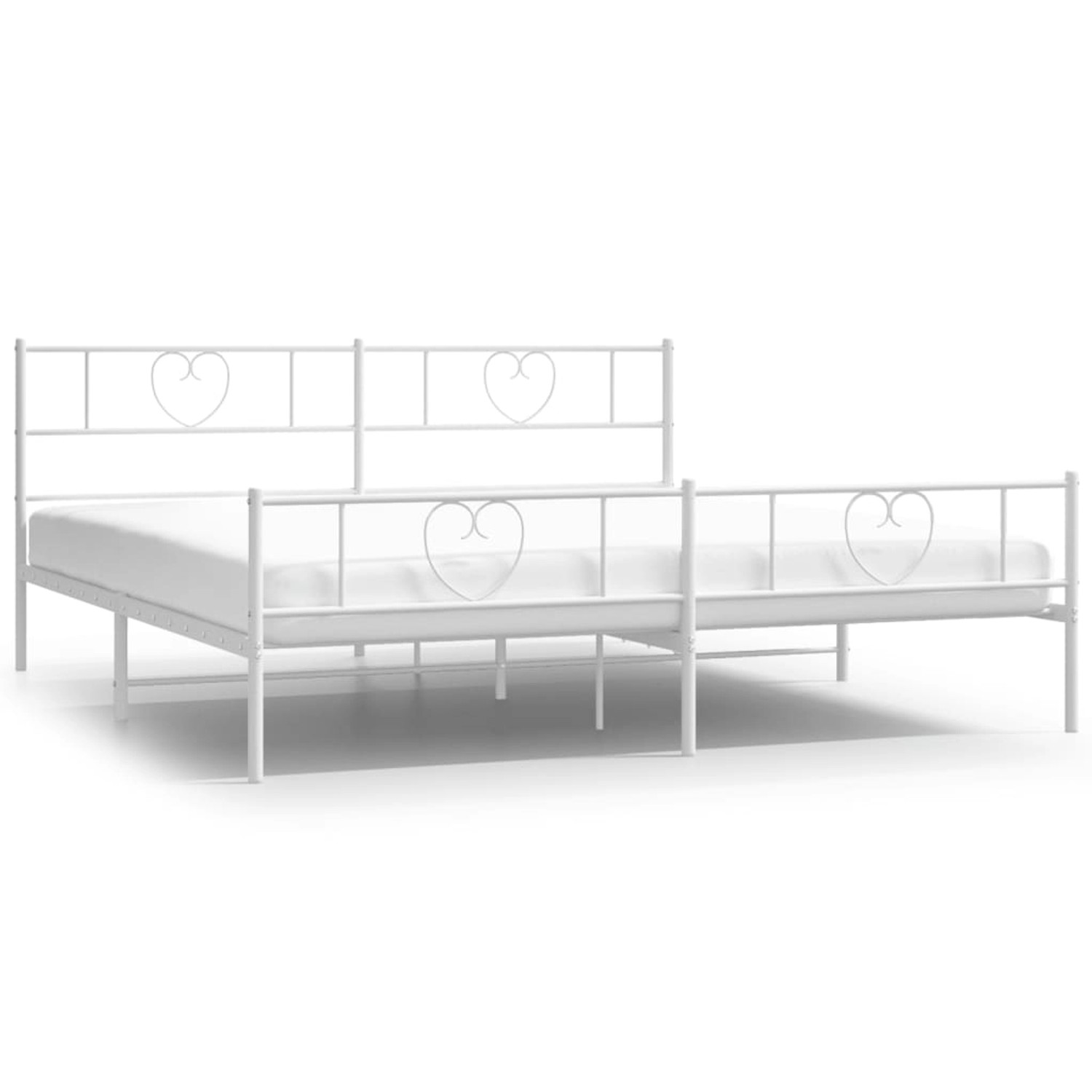 vidaXL Bettgestell mit Kopf- und Fußteil Metall Weiß 193x203 cm Modell 1118 günstig online kaufen