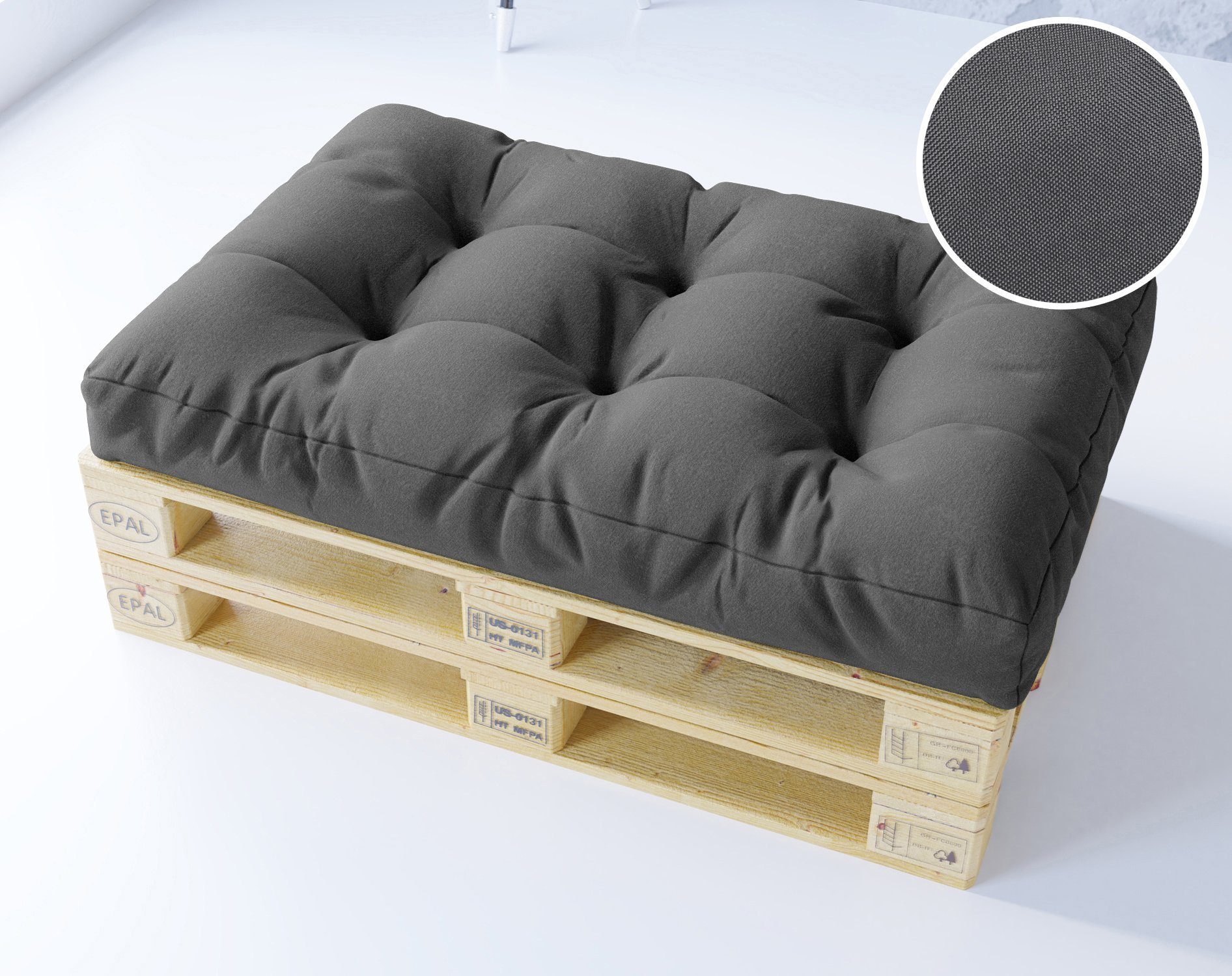 KingMatratzen Palettenkissen 5er Set DUNKELGRAU #13 günstig online kaufen