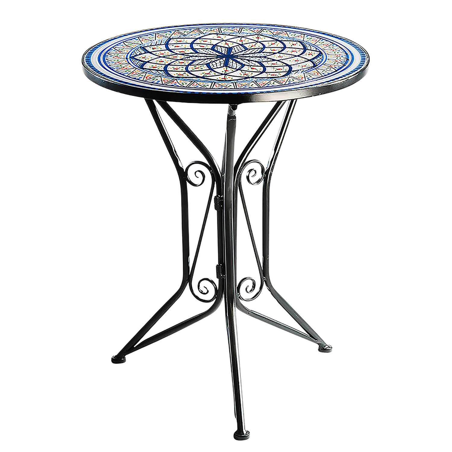 Kobolo Beistelltisch Gartentisch Metalltisch mit Mosaikoptik günstig online kaufen