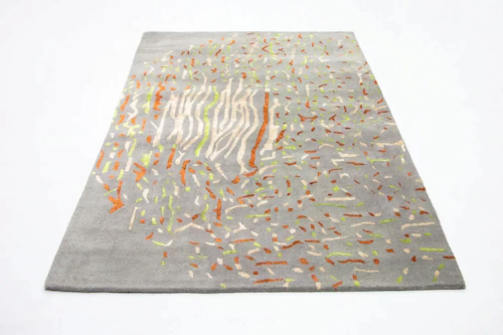 morgenland Wollteppich »Designer Teppich handgetuftet silber«, rechteckig günstig online kaufen