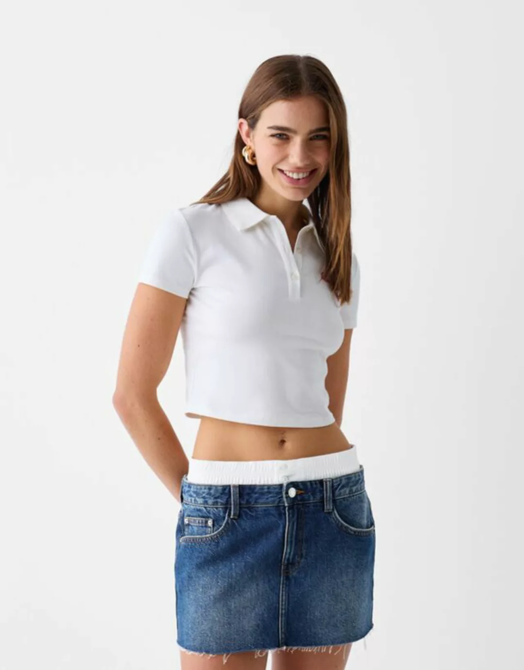 Bershka Underwear-Mini-Jeansrock Damen M Blau günstig online kaufen