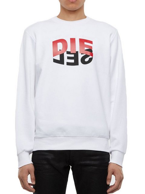 Diesel Sweatshirt Regular Fit Logo Print Pullover - S-GIRK-N80 Weiß günstig online kaufen