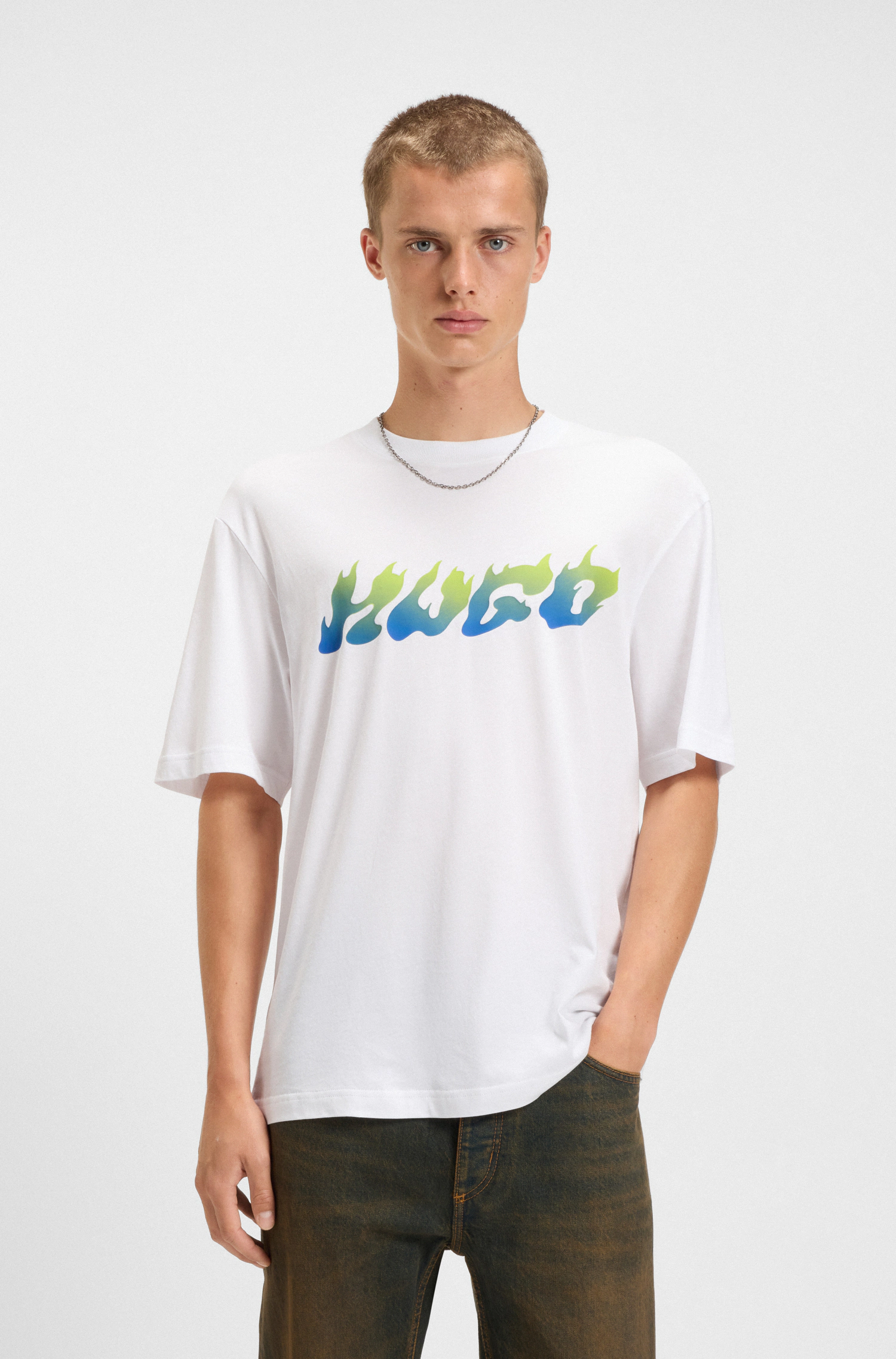 HUGO Blue T-Shirt "Napolux", Rundhalsausschnitt, regular fit, Logodruck günstig online kaufen