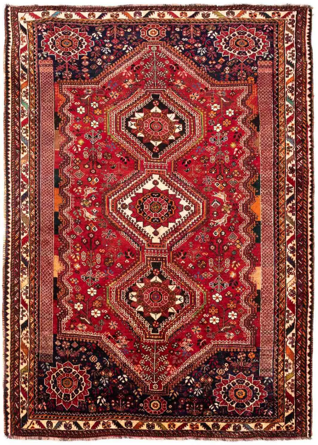 morgenland Wollteppich »Shiraz Medaillon 246 x 160 cm«, rechteckig, Unikat günstig online kaufen