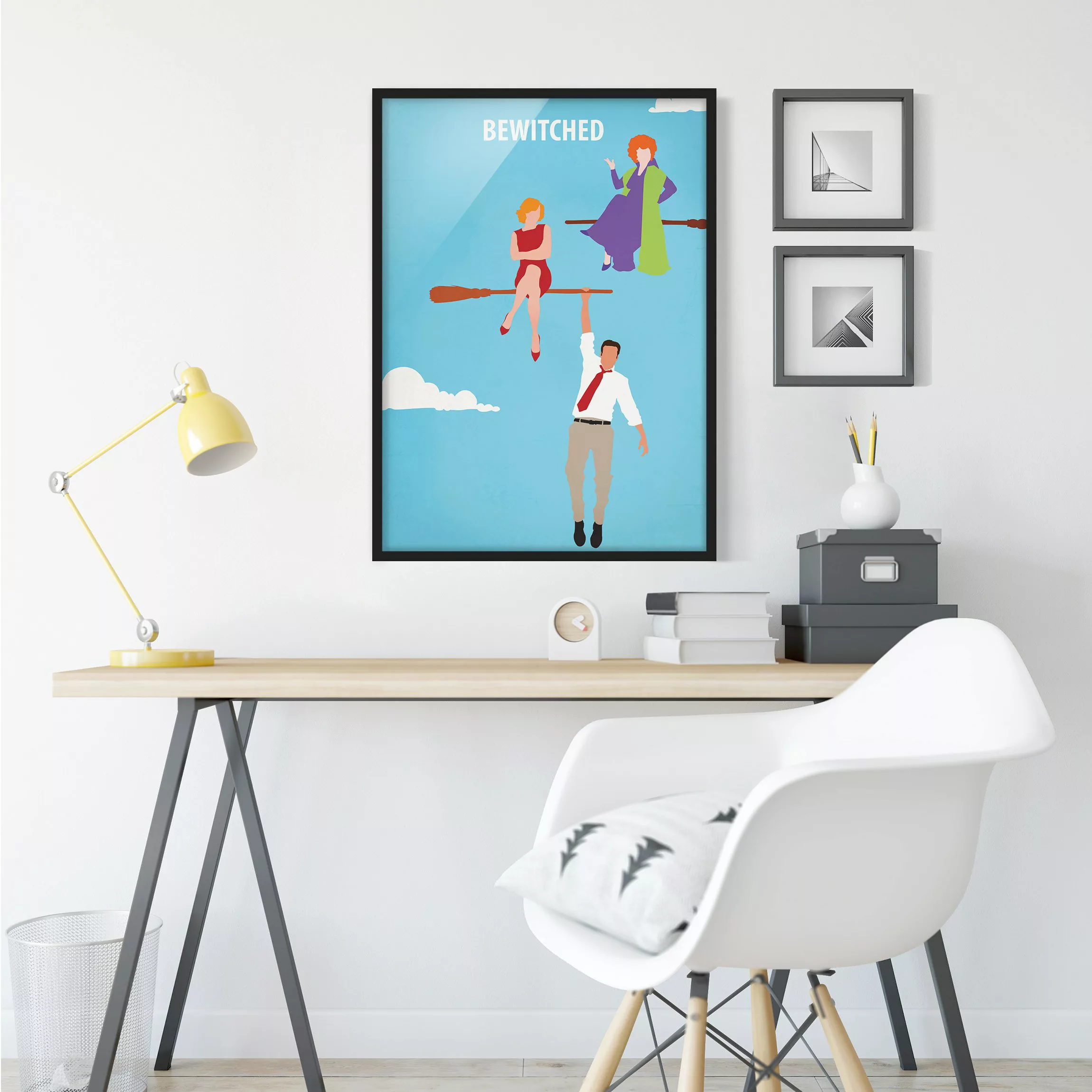 Bild mit Rahmen Kunstdruck - Hochformat Filmposter Bewitched günstig online kaufen