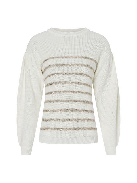 Pullover mit Paillettenstreifen, ecru, Herbst-Kollektion günstig online kaufen