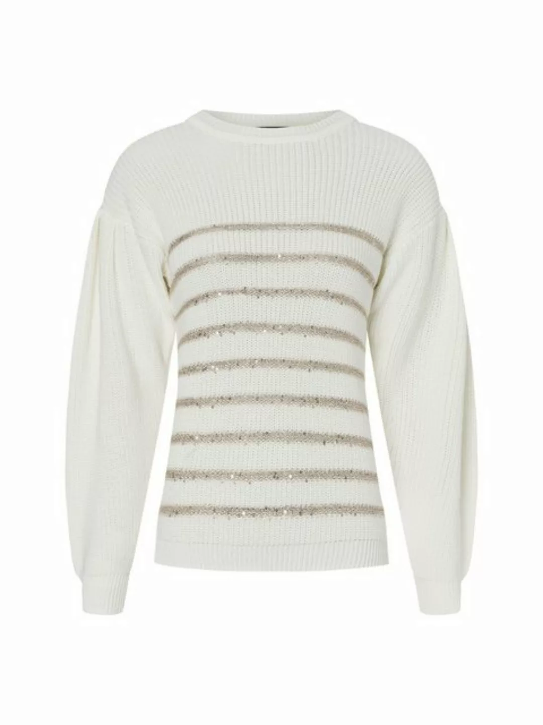 Pullover mit Paillettenstreifen, ecru, Herbst-Kollektion günstig online kaufen