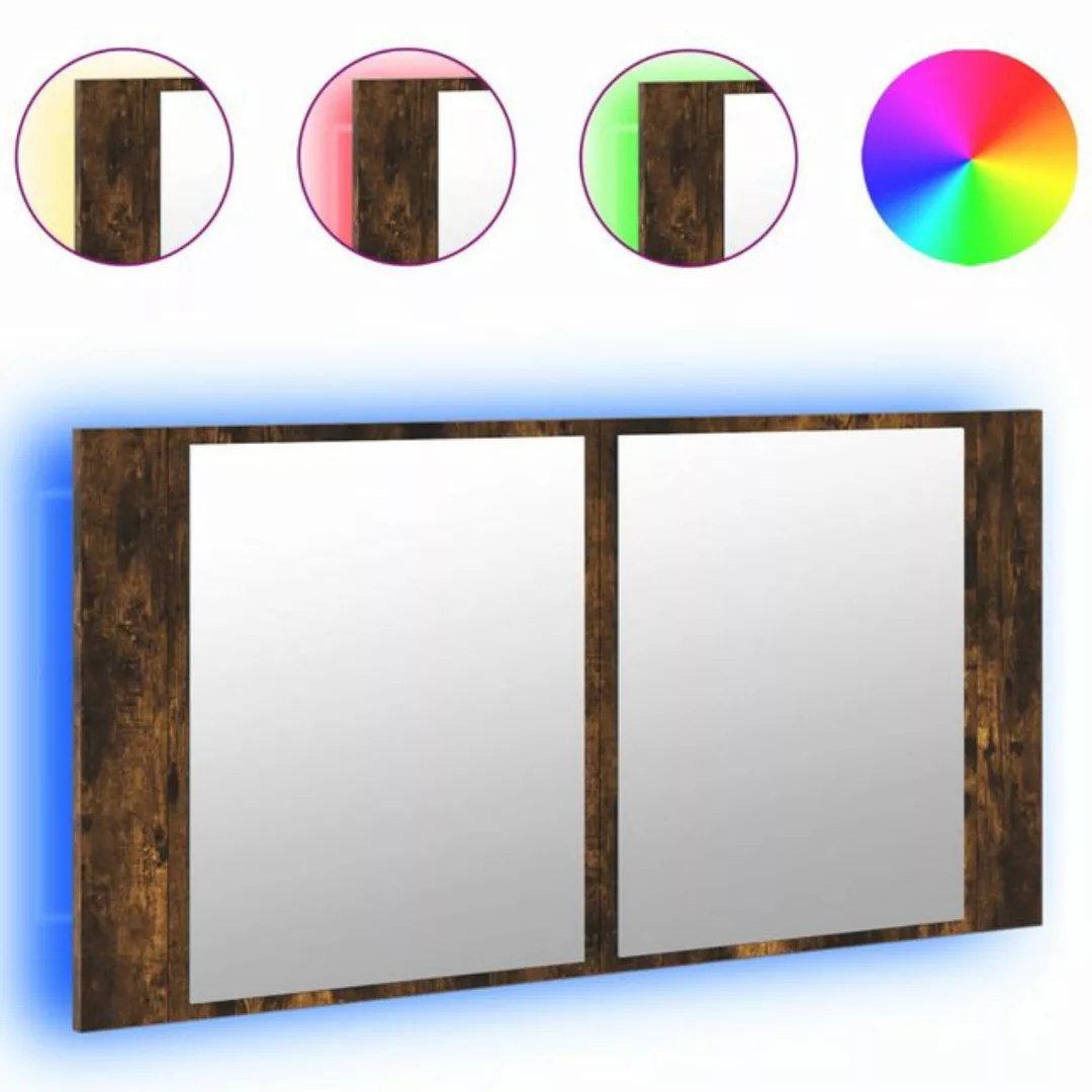 vidaXL Badezimmerspiegelschrank LED-Spiegelschrank Räuchereiche 90x12x45 cm günstig online kaufen