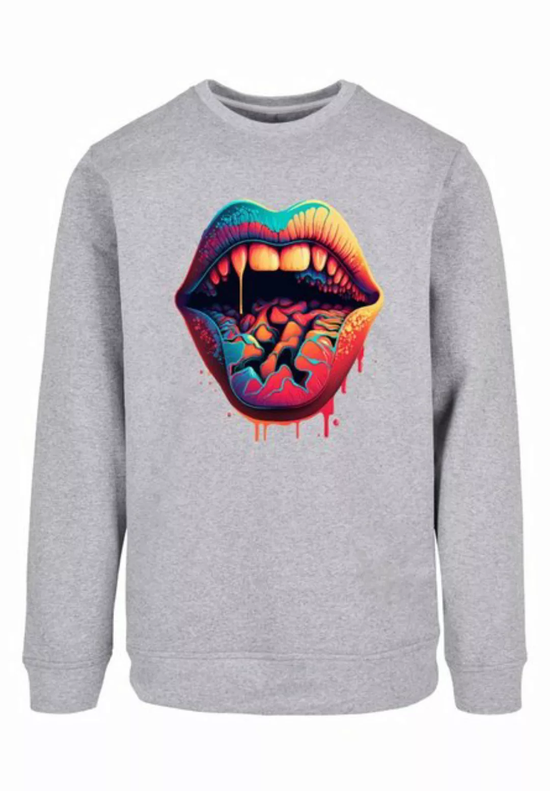 F4NT4STIC Kapuzenpullover Drooling Lips CREW Print günstig online kaufen