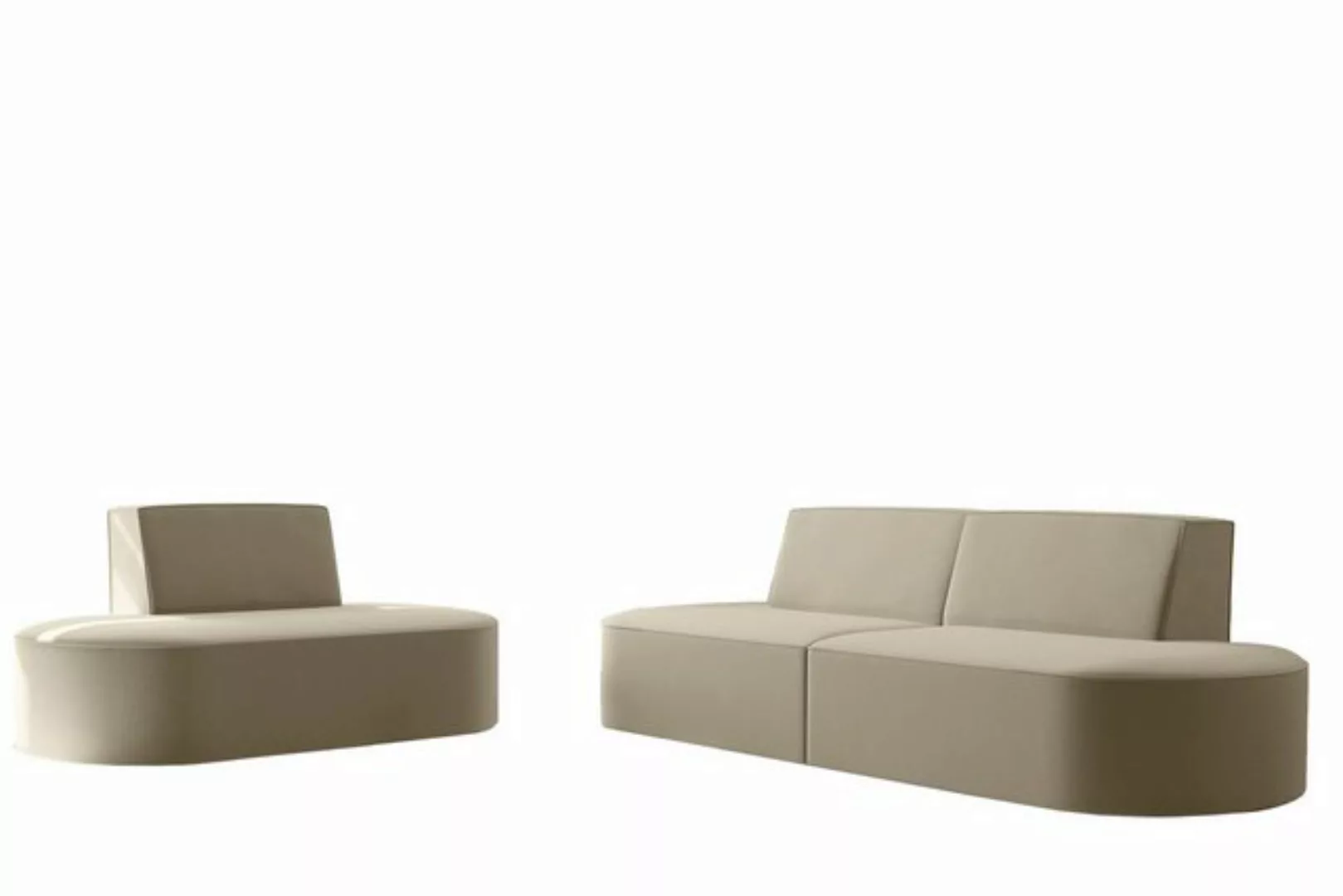 Fun Möbel Polstergarnitur Sofaset Designersofa MILOT 2-1 in Stoff, (Set, 2- günstig online kaufen