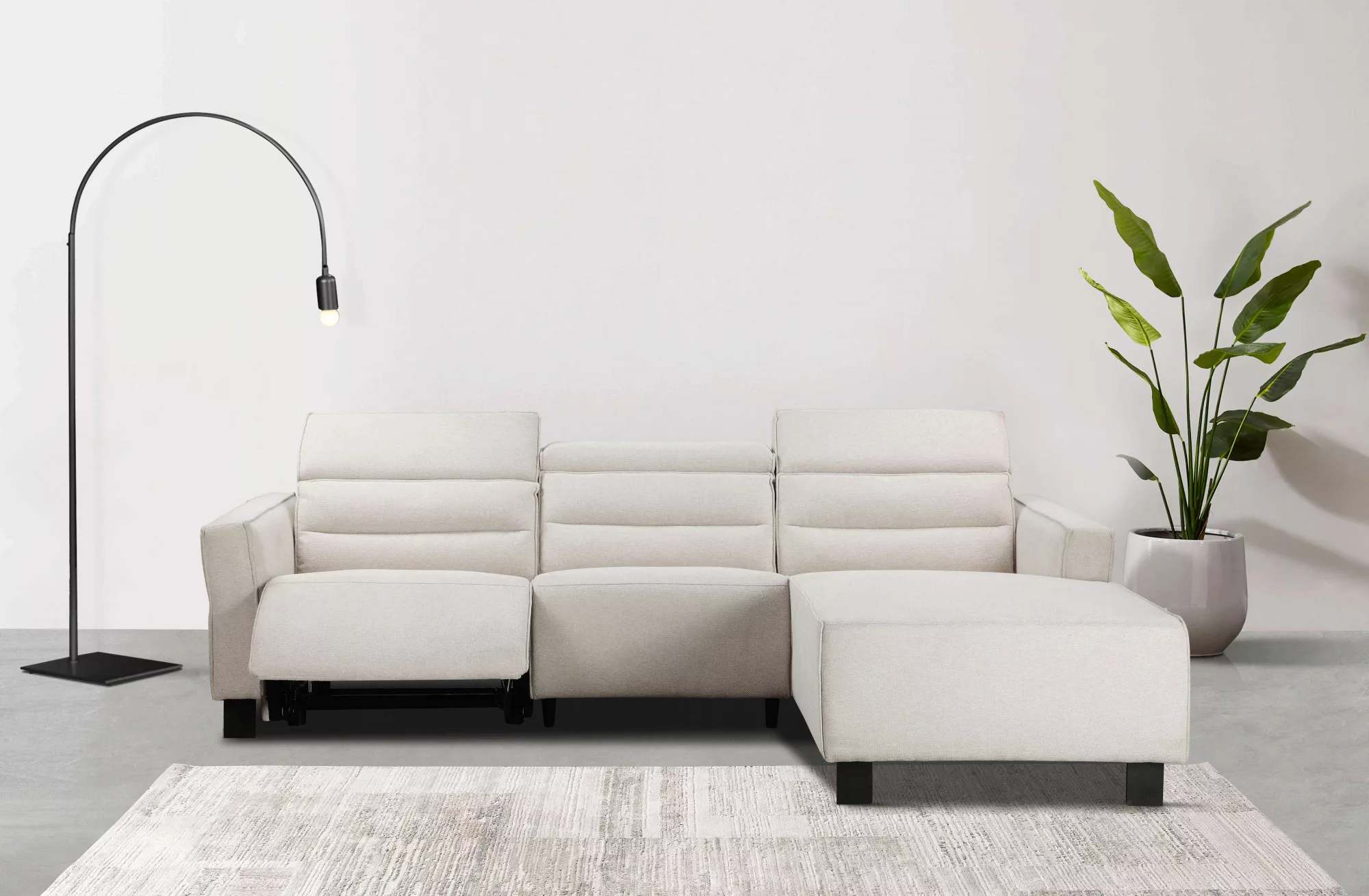 Places of Style Ecksofa "Carpari, L-Form, 263 cm, mit manueller o. elektris günstig online kaufen