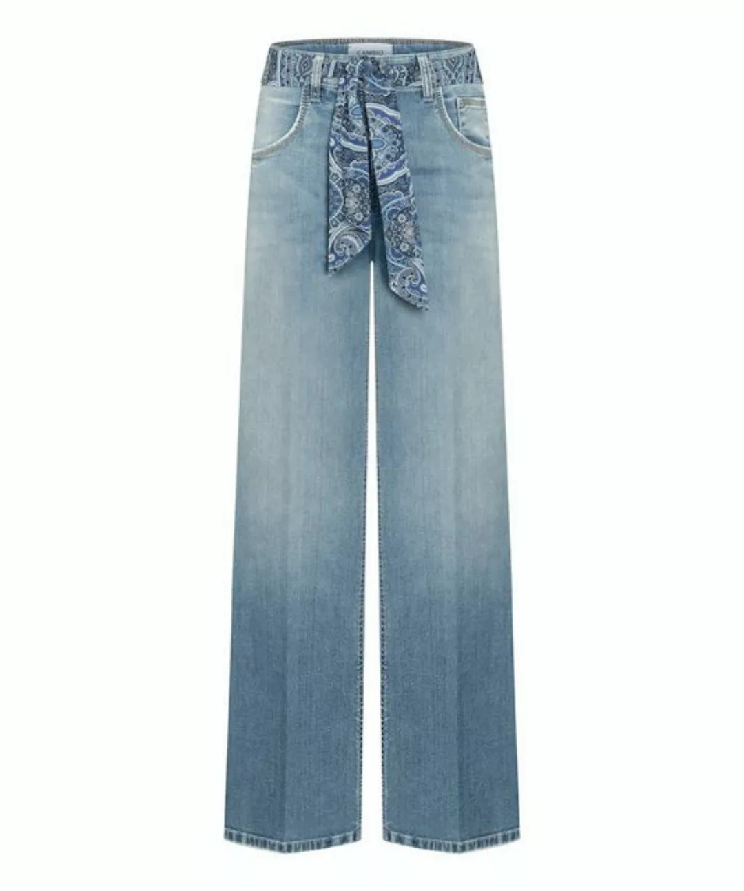 Cambio Regular-fit-Jeans Paris flared, sunny mid used fringed günstig online kaufen
