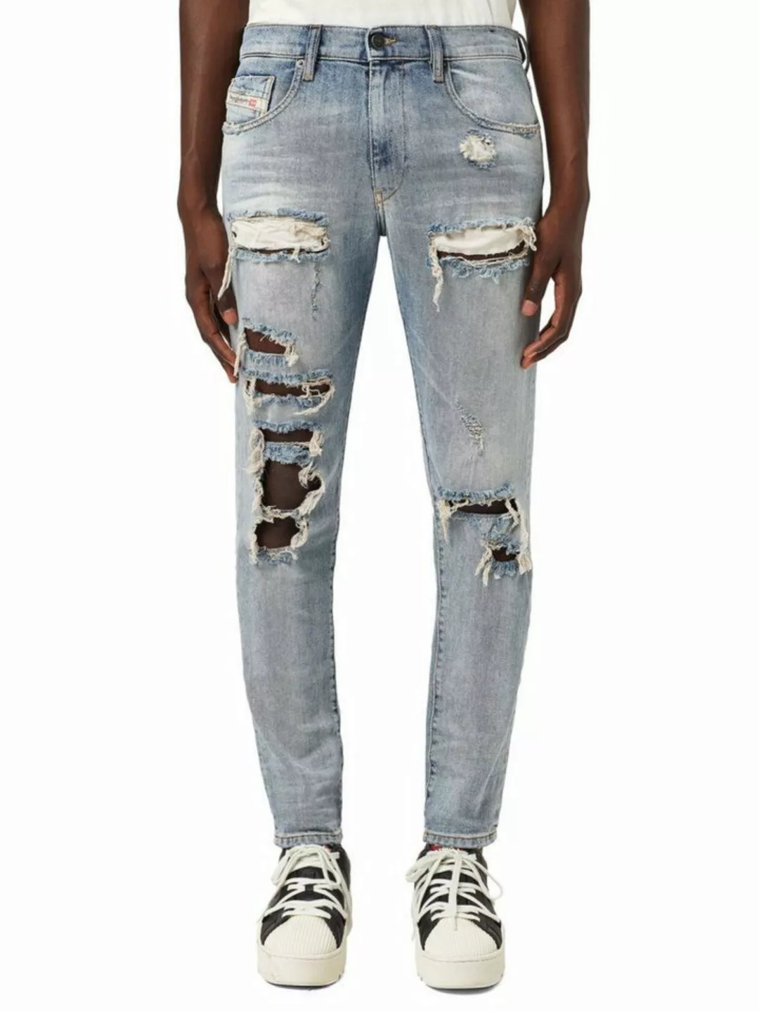 Diesel Slim-fit-Jeans Knöchellang Destroyed Stretch - D-Strukt 09B40 günstig online kaufen