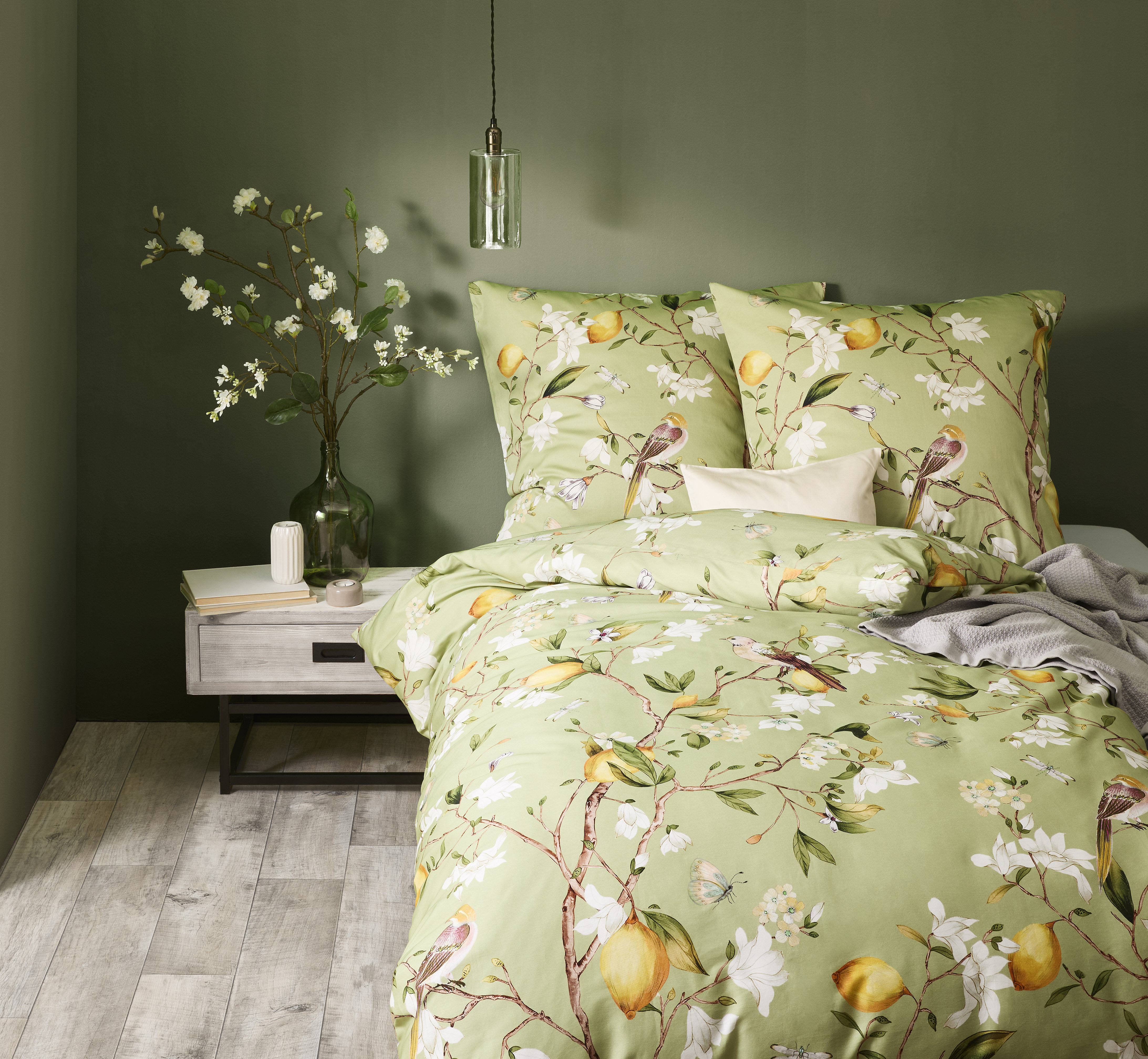 Fleuresse Mako-Satin Bettwäsche Bed Art S Geraldton grün günstig online kaufen