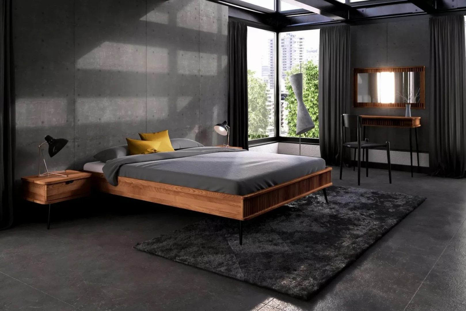 Natur24 Einzelbett Bett Tula 3 Kernbuche massiv 100x200cm ohne Kopfteil Met günstig online kaufen