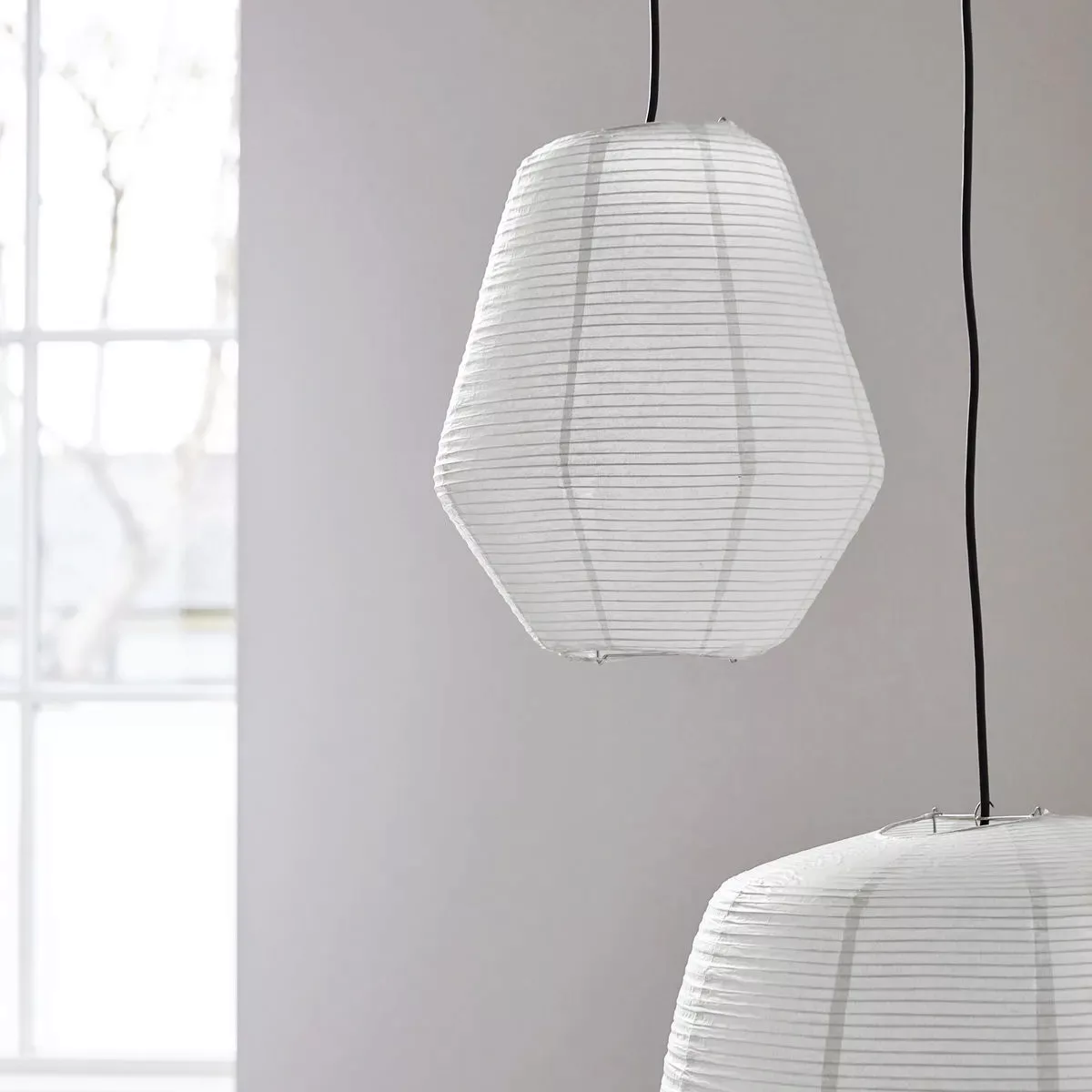Modischer Lampenschirm Bidar aus Papier in Weiß günstig online kaufen