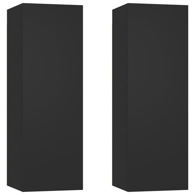 furnicato TV-Schrank TV-Schränke 2 Stk. Schwarz 30,5x30x90 cm Holzwerkstoff günstig online kaufen