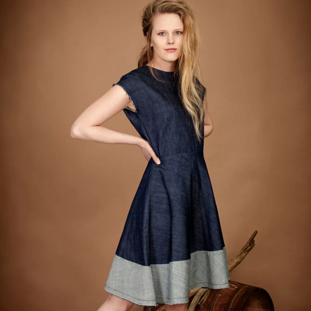 Sommerkleid Aus Jeans Bio-baumwolle Denim Blau günstig online kaufen