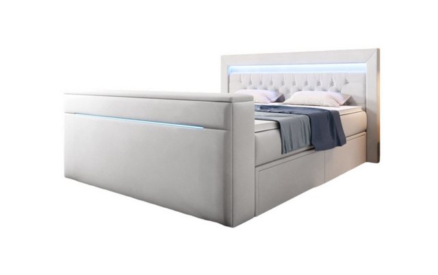 Luxusbetten24 Boxspringbett Jupiter, mit TV Lift, RGB-Beleuchtung und Staur günstig online kaufen