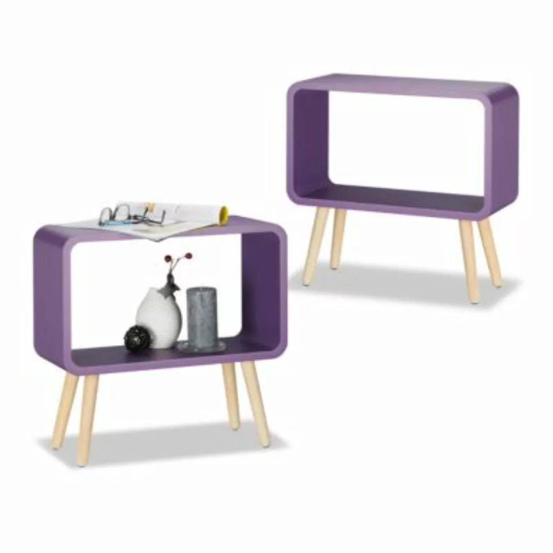 relaxdays 2 x Standregal klein violett günstig online kaufen