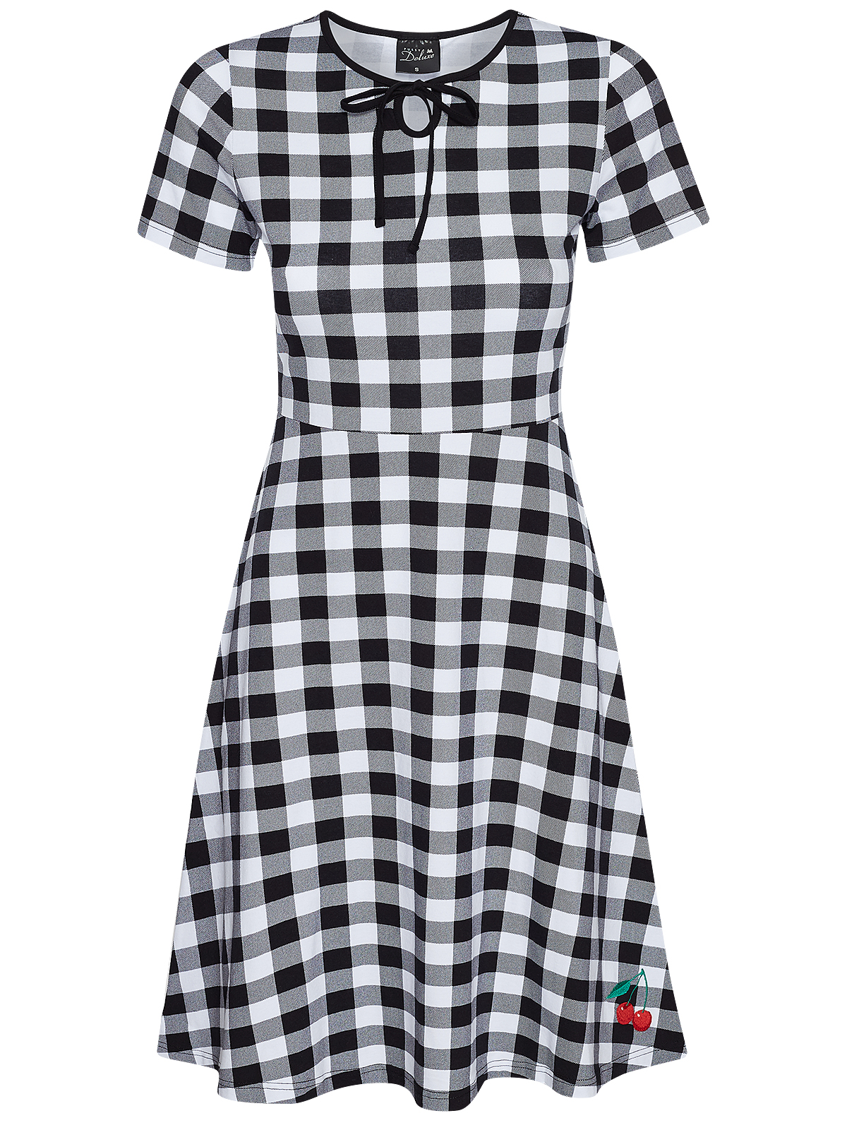 Pussy Deluxe Back to 1955 black Checkered Damen A-Linien-Kleid schwarz allo günstig online kaufen