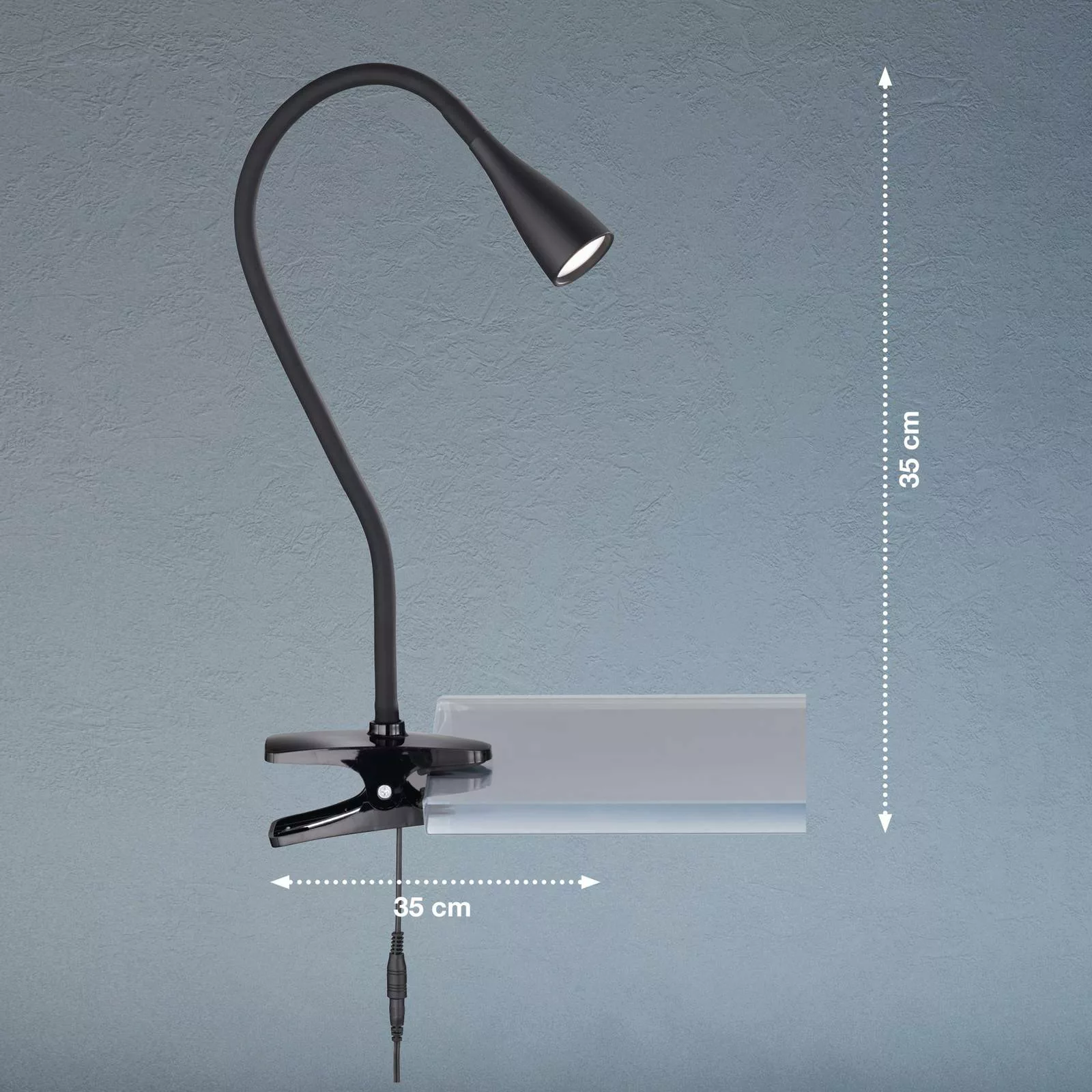 LED-Klemmleuchte Nox, schwarz mit Flexarm günstig online kaufen