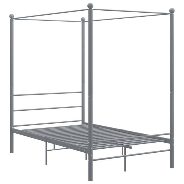 furnicato Bettgestell Himmelbett Grau Metall 140x200 cm (1-tlg) günstig online kaufen